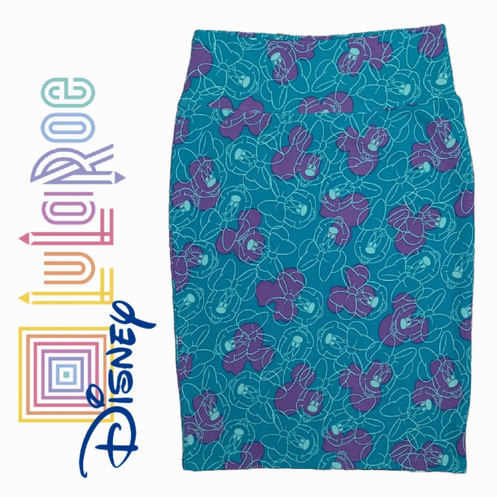 DISNEY x Lularoe Minnie Mickey Mouse Pencil Skirt The CASSIE Stretch Kawaii Chic